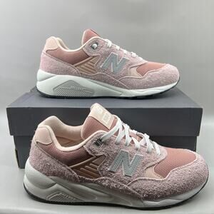 New Balance 580 Shoes Mens Size 10.5 D Pink White Suede Mesh Rollbar Sneakers